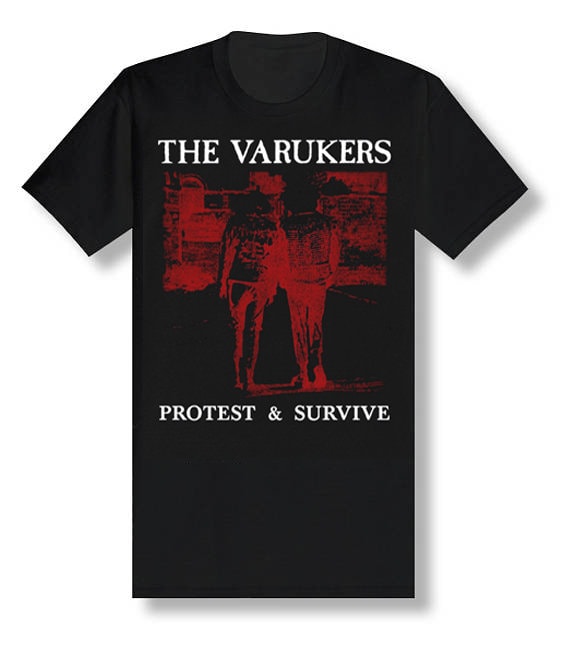 VARUKERS "Protest and Survive" black t-shirt