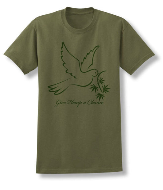 Give Hemp a Chance - green t-shirt