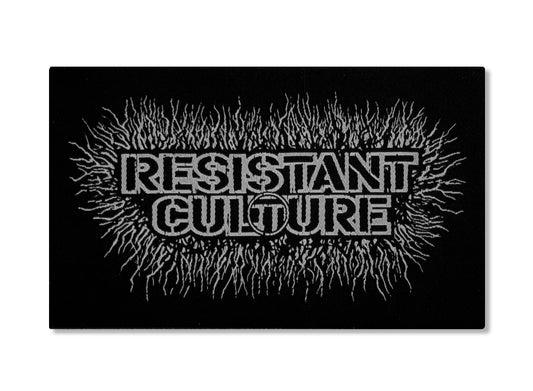 Resistant Culture woven logo patch limited. No border crust metal punk death grind black
